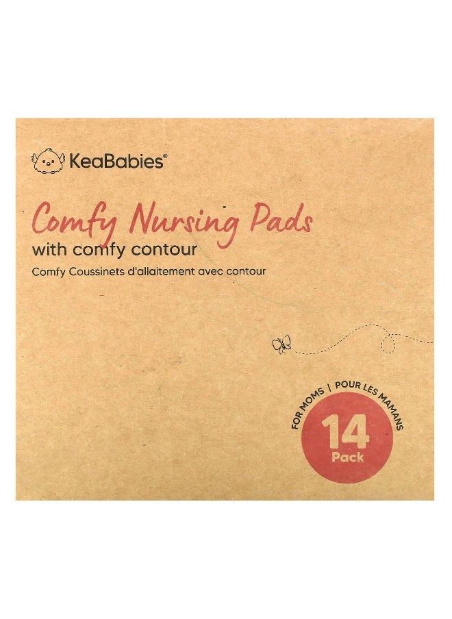 KeaBabies, Comfy Nursing Pads, Large, Bare Beige , 14 Pack