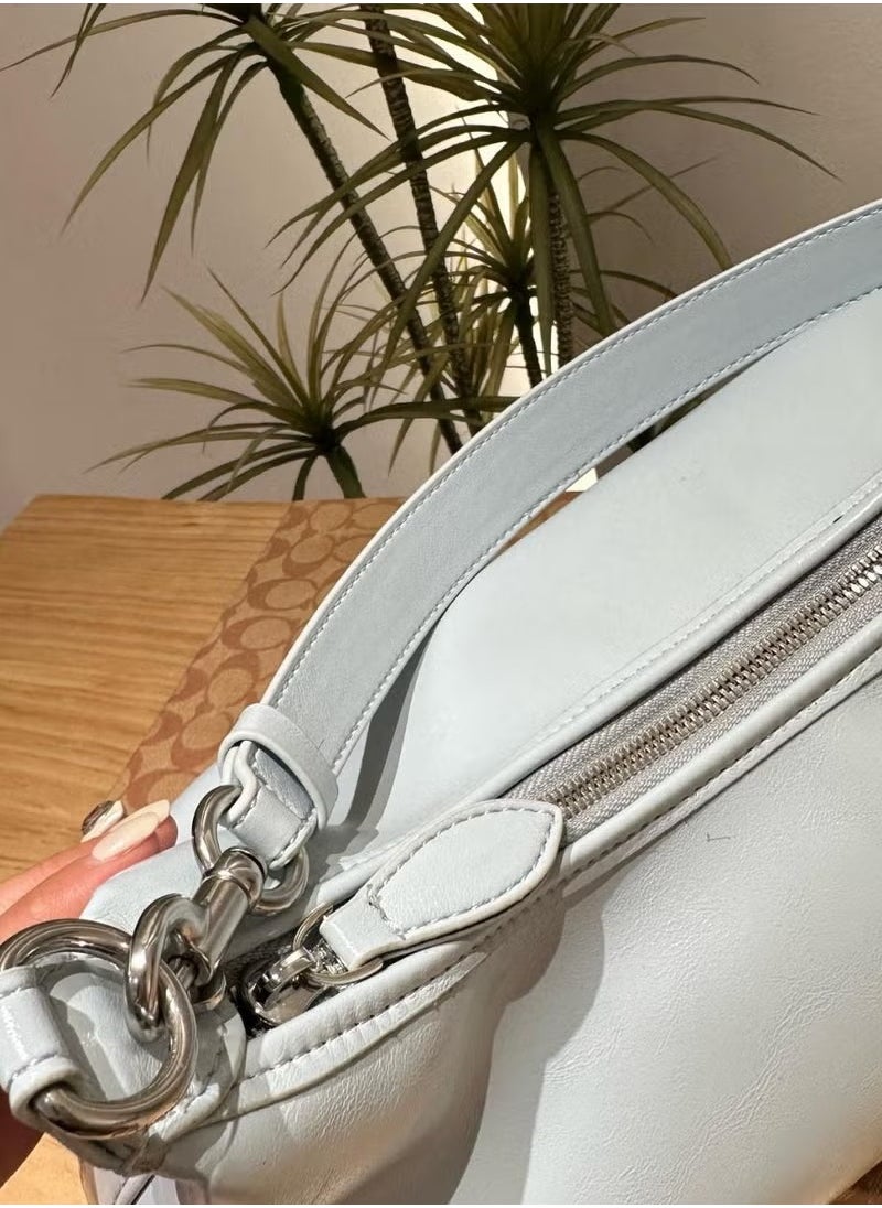 Wax leather fashion women's bag blue