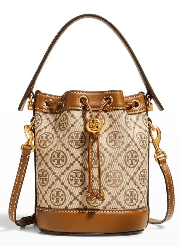 Tory Burch Mini T Monogram Jacquard Bucket Bag
