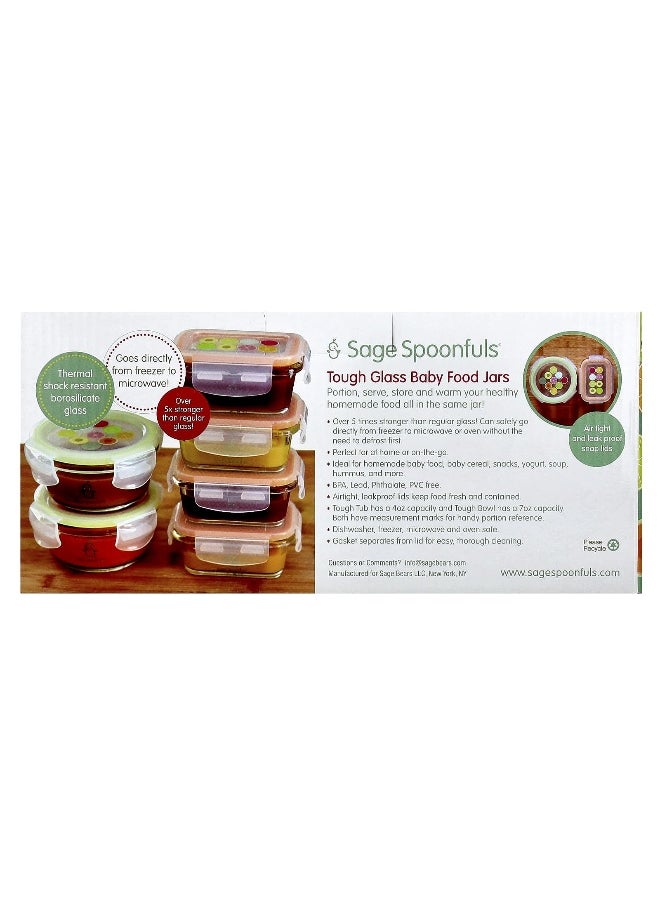 Sage Spoonfuls, Tough Glass Baby Food Jars, Combo Pack, 6 Pack