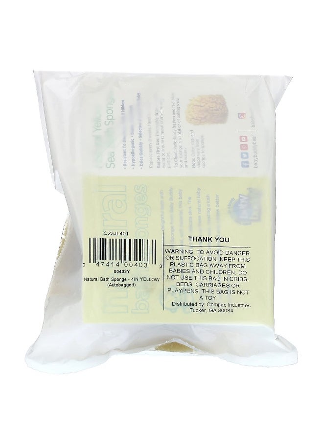 Baby Buddy, Natural Yellow Sea Bath Sponge, 1 Sponge