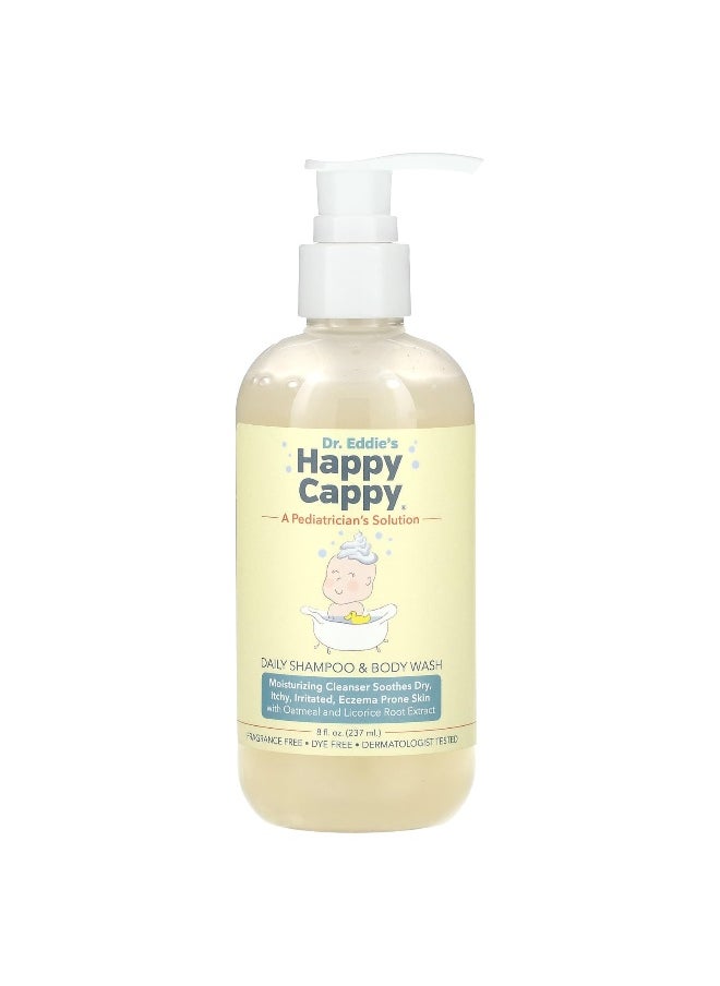 Happy Cappy, Daily Shampoo & Body Wash, Fragrance Free, 8 fl oz (237 ml)