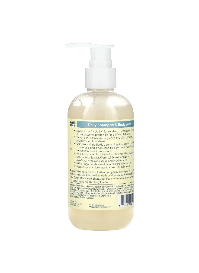 Happy Cappy, Daily Shampoo & Body Wash, Fragrance Free, 8 fl oz (237 ml)