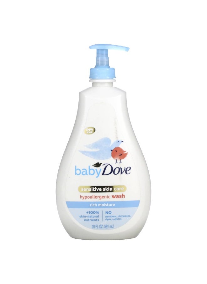 Dove, Baby, Sensitive Skin Care, Hypoallergenic Wash, Rich Moisture, 20 fl oz (591 ml)