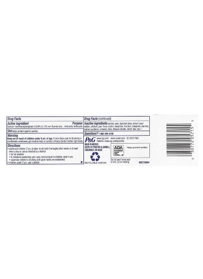 Crest, Kids Advanced, Fluoride Anticavity Toothpaste, 3+ Yrs, Bubblegum, 3 Pack, 4.2 oz (119 g) Each