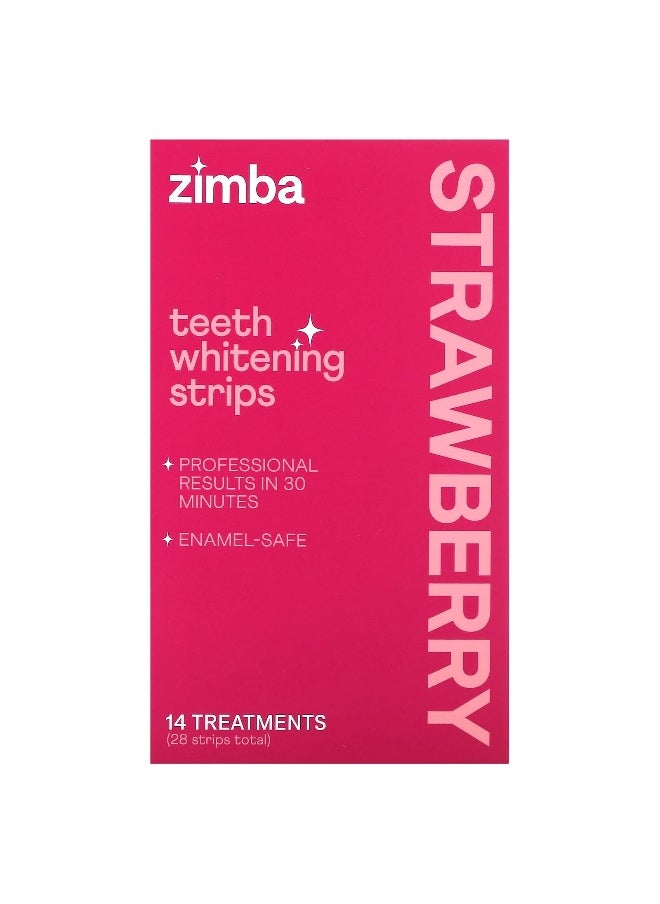 Zimba, Teeth Whitening Strips, Strawberry, 14 Treatments