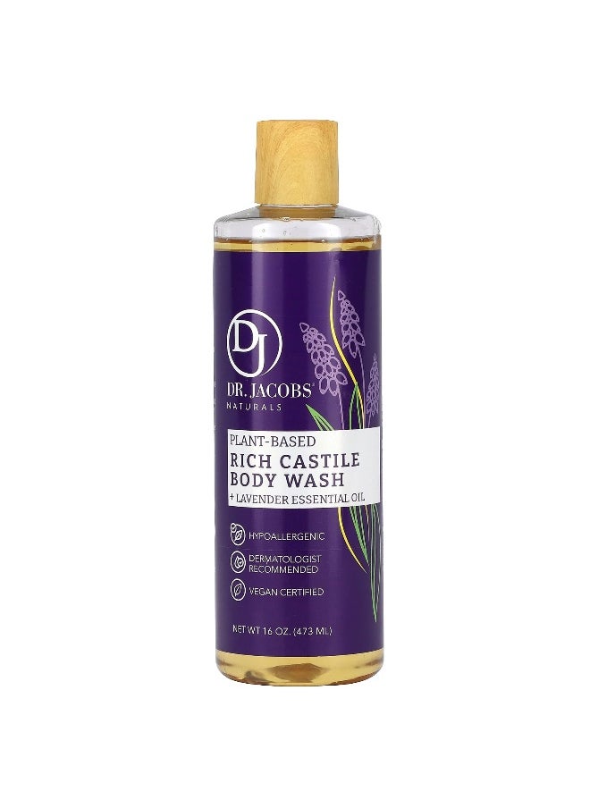 Dr. Jacobs Naturals, Plant-Based Rich Castile Body Wash, Lavender Essential Oil, 16 oz (473 ml)