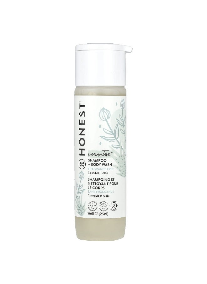 The Honest Company, Sensitive Shampoo + Body Wash, Fragrance Free, 10 fl oz (295 ml)