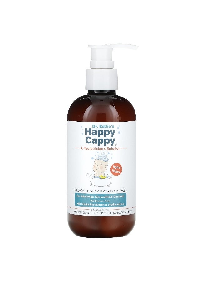 Happy Cappy, Medicated Shampoo & Body Wash, Fragrance Free, 8 fl oz (237 ml)