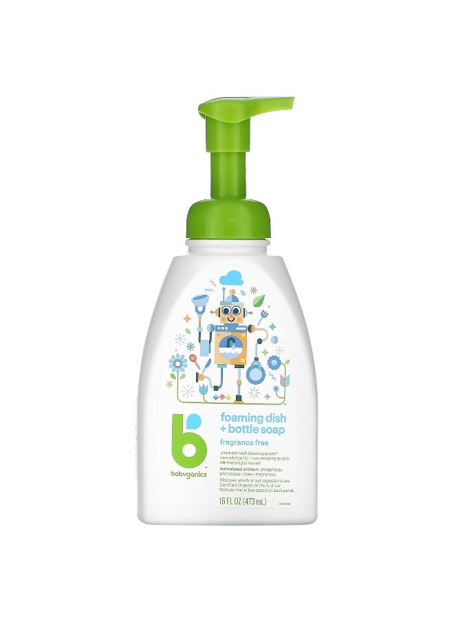 Babyganics, Foaming Dish + Bottle Soap, Fragrance Free, 16 fl oz (473 ml)