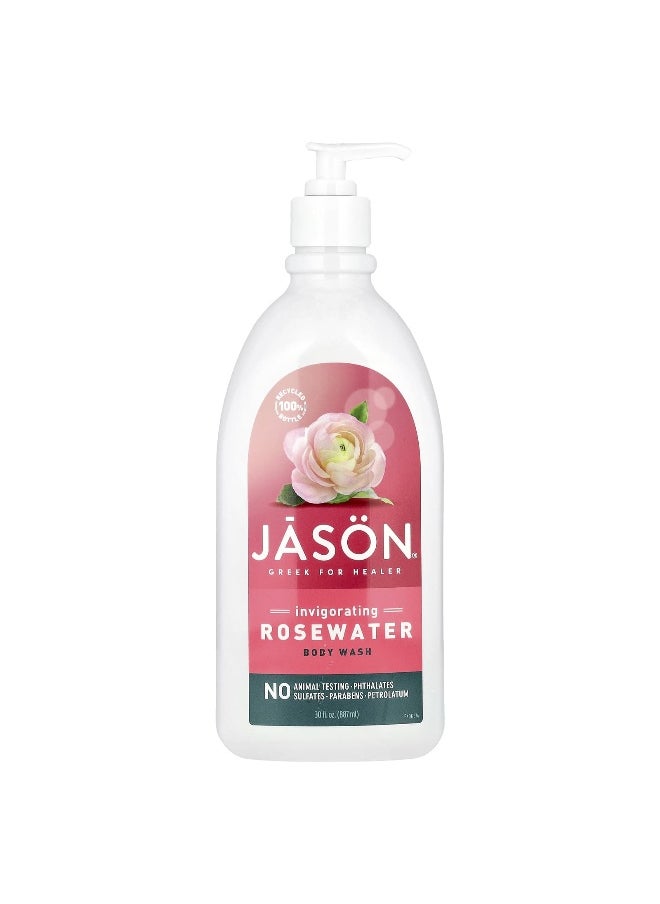 Jason Natural, Body Wash, Invigorating Rosewater, 30 fl oz (887 ml)