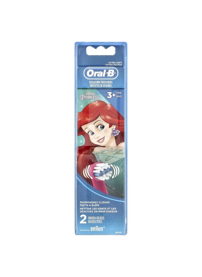 Oral-B, Kids, Replacement Brush Heads, Extra Soft, 3+ Years, Disney Princess, 2 Brush Heads