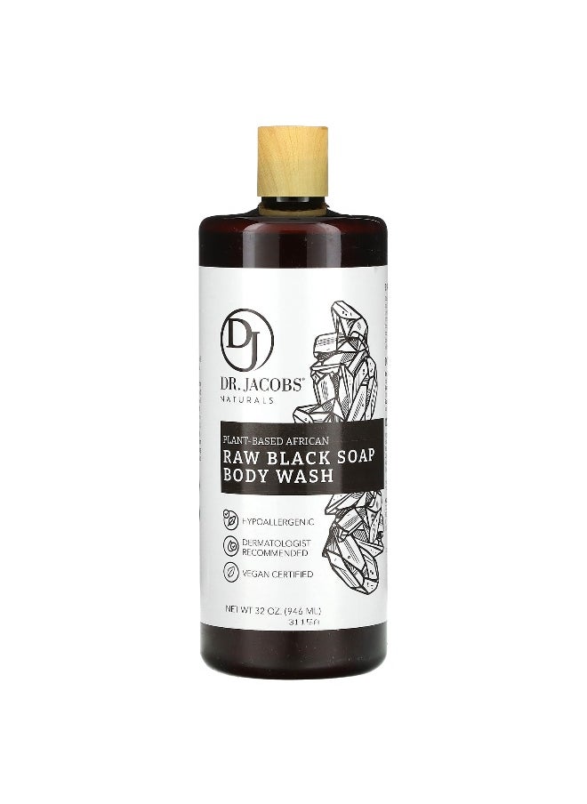 Dr. Jacobs Naturals, Plant-Based African Raw Black Soap Body Wash, 32 oz (946 ml)