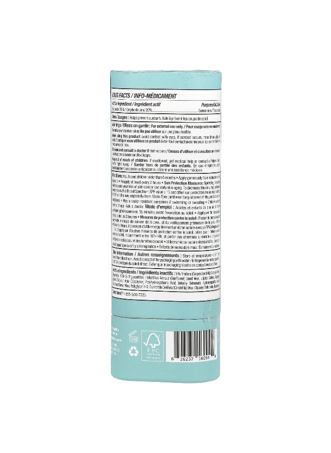 ATTITUDE, Sunly, Mineral Sunscreen Face Stick, SPF 30, Unscented, 0.7 oz (20 g)