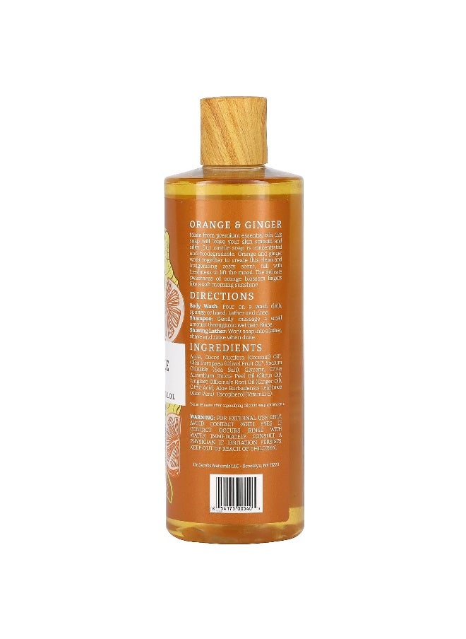 Dr. Jacobs Naturals, Plant-Based Rich Castle Body Wash, Orange & Ginger Essential Oil, 16 oz (473 ml)