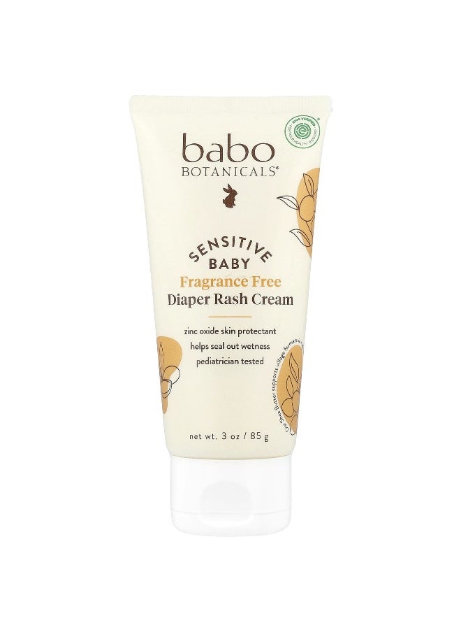 Babo Botanicals, Sensitive Baby, Diaper Rash Cream, Fragrance Free, 3 oz (85 g)