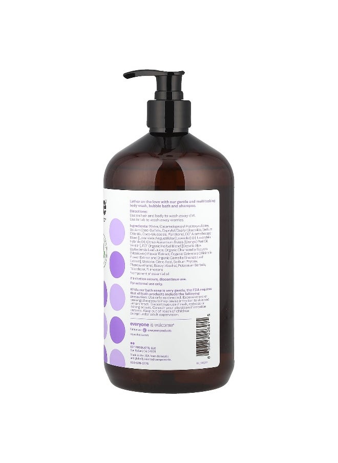 Everyone, 3 in 1 Soap, Body Wash, Bubble Bath, Shampoo, Vanilla + Lavender, 32 fl oz (946 ml)