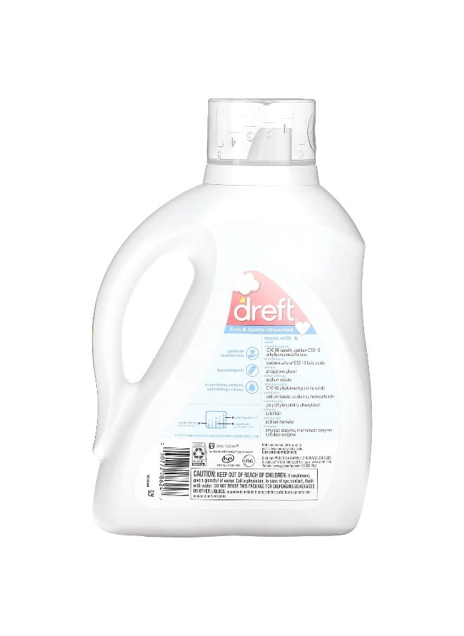 Dreft, Baby Detergent, Free & Gentle Unscented, 92 fl oz (2.72 l)