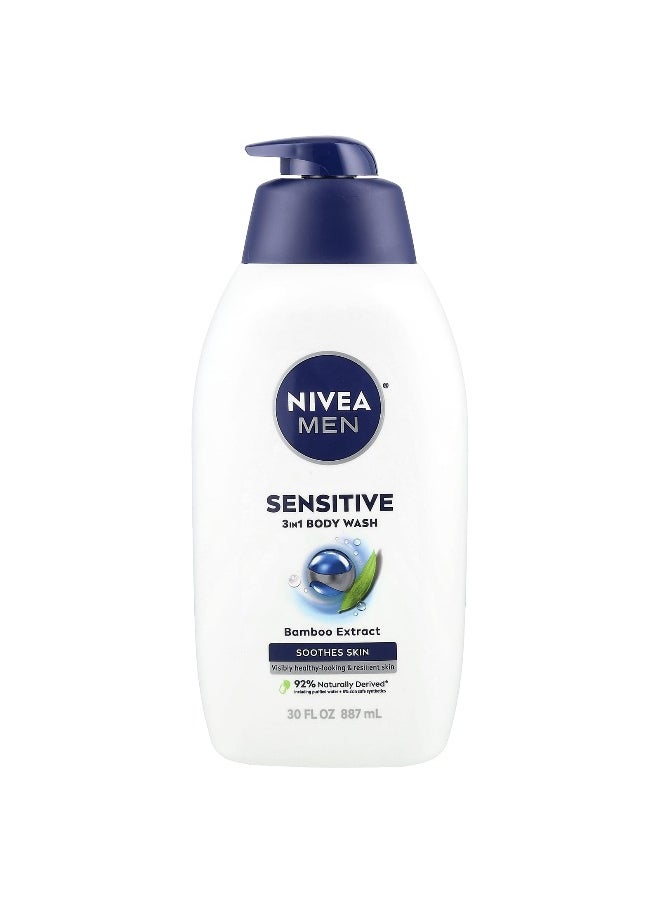 Nivea, Men, Sensitive 3 in 1 Body Wash, Bamboo Extract, 30 fl oz (887 ml)
