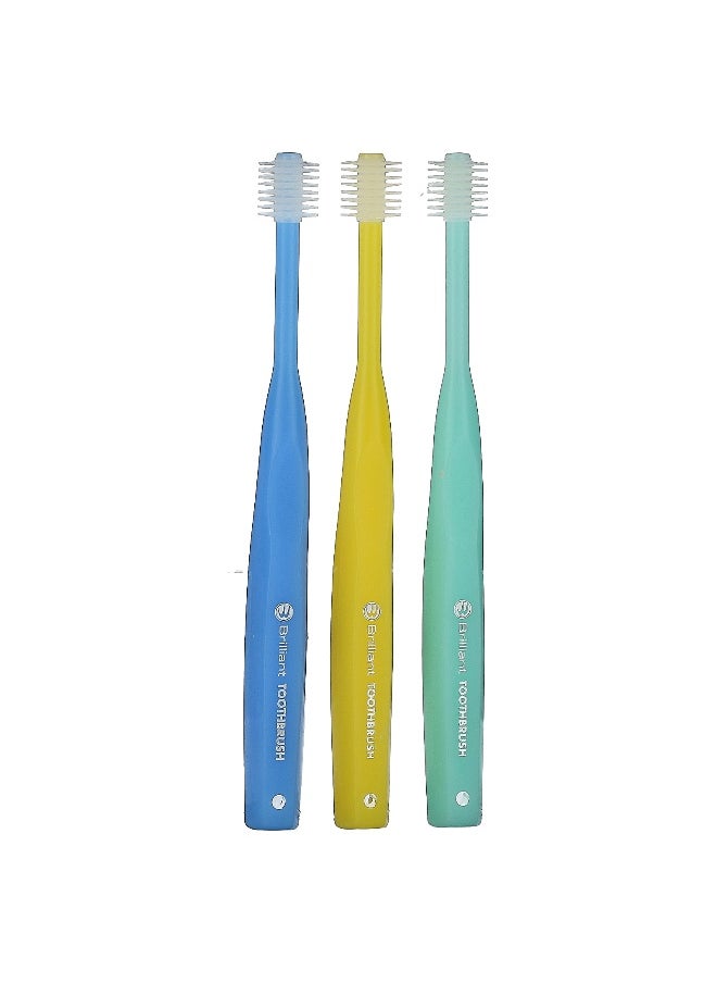 Baby Buddy, Brilliant, Baby Toothbrush, 4-24 Months, Blue, Mint, Yellow, 3 Toothbrushes