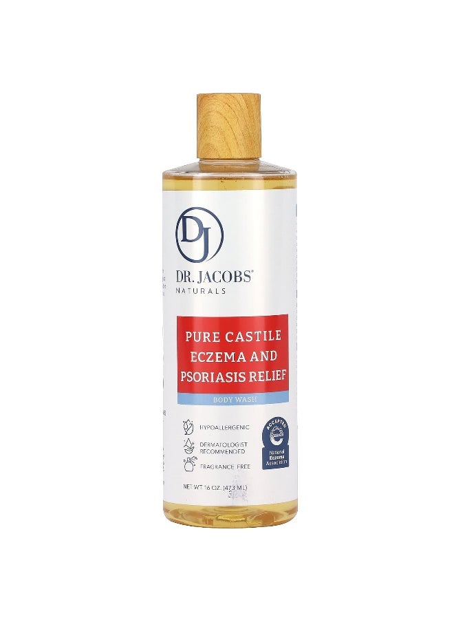Dr. Jacobs Naturals, Pure Castile Eczema and Psoriasis Relief Body Wash, Fragrance Free, 16 oz (473 ml)