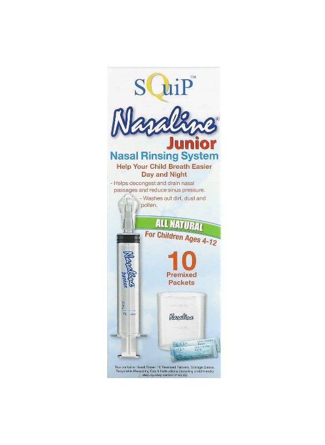Squip, Nasaline Junior, Nasal Rinsing System, For Children Ages 4-12, 14 Piece Kit