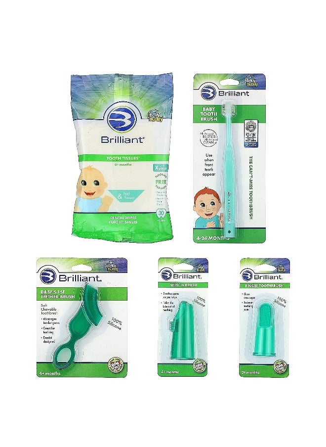Baby Buddy, Brilliant, 5 Pc Oral Care Kit, 0-24 Months, 5 Piece Kit
