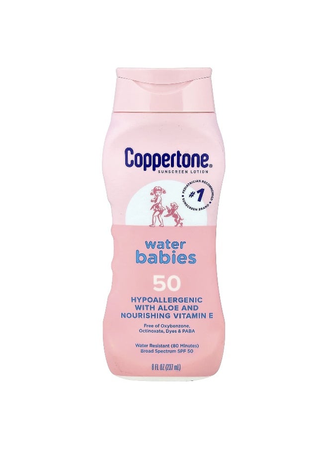 Coppertone, Sunscreen Lotion, Water Babies, SPF 50, 8 fl oz (237 ml)