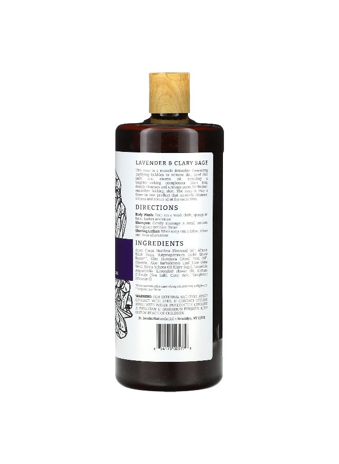 Dr. Jacobs Naturals, Plant-Based African Black Soap Body Wash, Lavender & Clary Sage Essential Oils, 32 oz (946 ml)