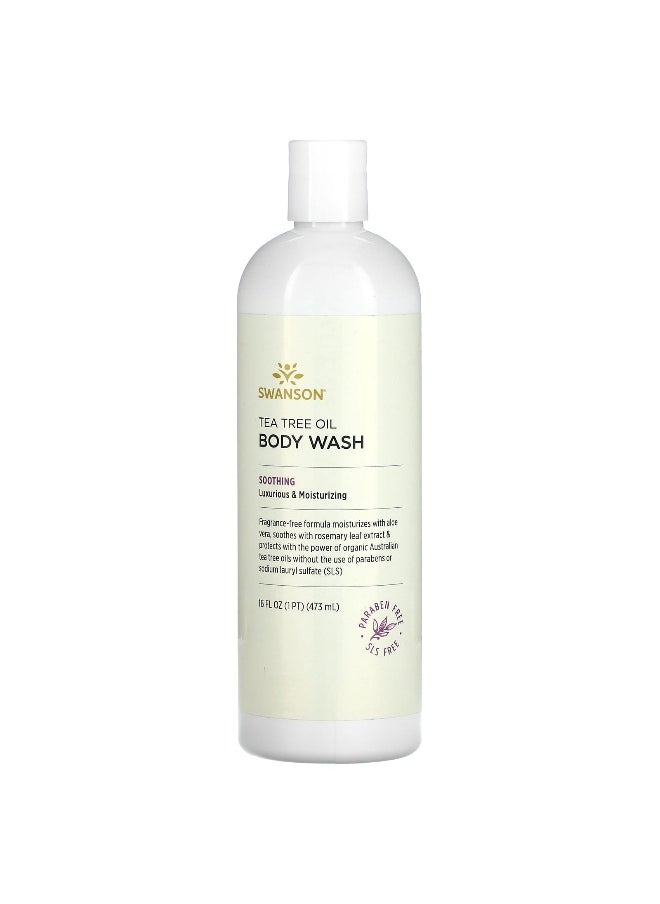 Swanson, Tea Tree Oil Body Wash, Fragrance Free, 16 fl oz (473 ml)