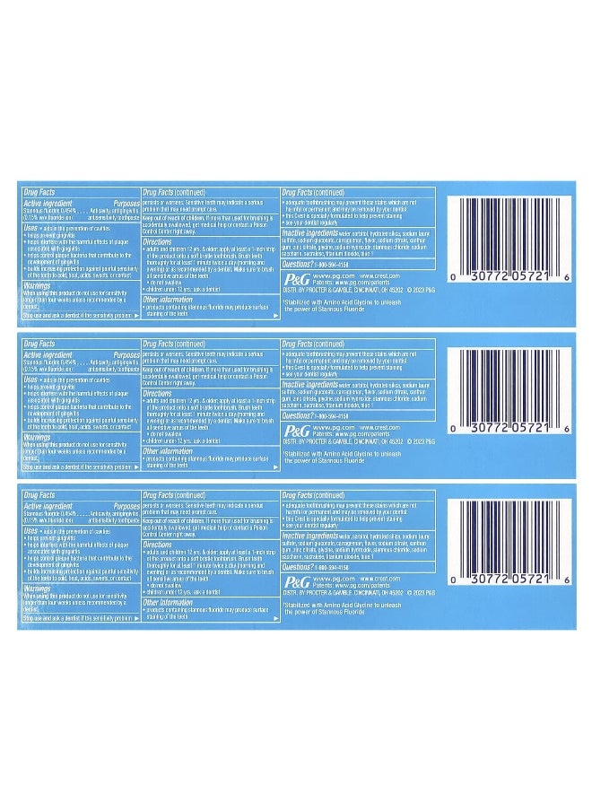 Crest, Pro-Health, Fluoride Toothpaste, Clean Mint, 3 Pack, 4.3 oz (121 g) Each