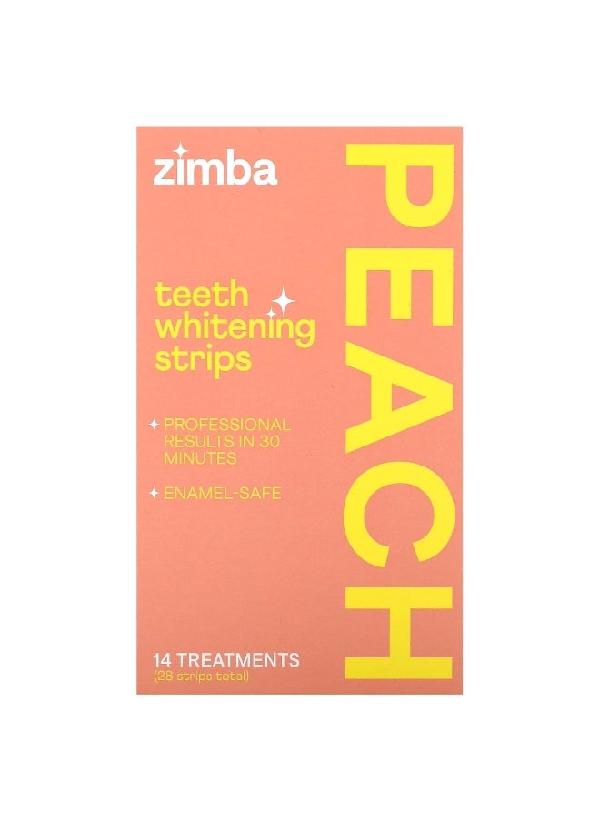 Zimba, Teeth Whitening Strips, Peach, 14 Treatments