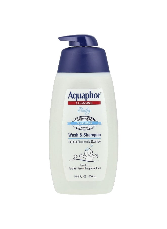 Aquaphor, Baby, Wash & Shampoo, Fragrance Free, 16.9 fl oz (500  ml)