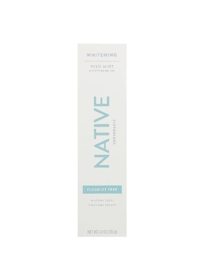 Native, Whitening Fluoride Free Toothpaste, Wild Mint & Peppermint Oil, 4.1 oz (116 g)