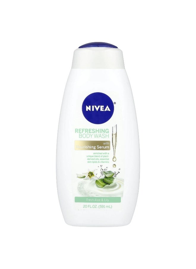 Nivea, Refreshing Body Wash, Fresh Aloe & Lily,  20 fl oz (591 ml)
