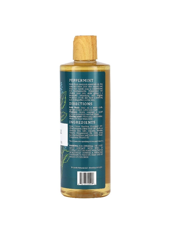 Dr. Jacobs Naturals, Plant-Based Rich Castle Body Wash, Peppermint Essential Oil, 16 oz (473 ml)