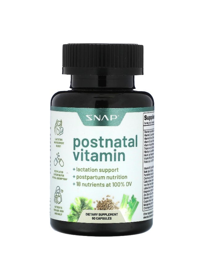 Snap Supplements, Postnatal Vitamin, 60 Capsules