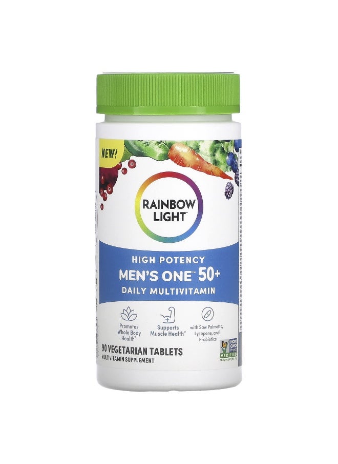Rainbow Light, Men's One 50+ Daily Multivitamin, High Potency, 90 Vegetarian Tablets