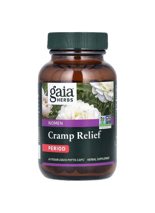 Gaia Herbs, Women, Cramp Relief, Period, 60 Vegan Liquid Phyto-Caps