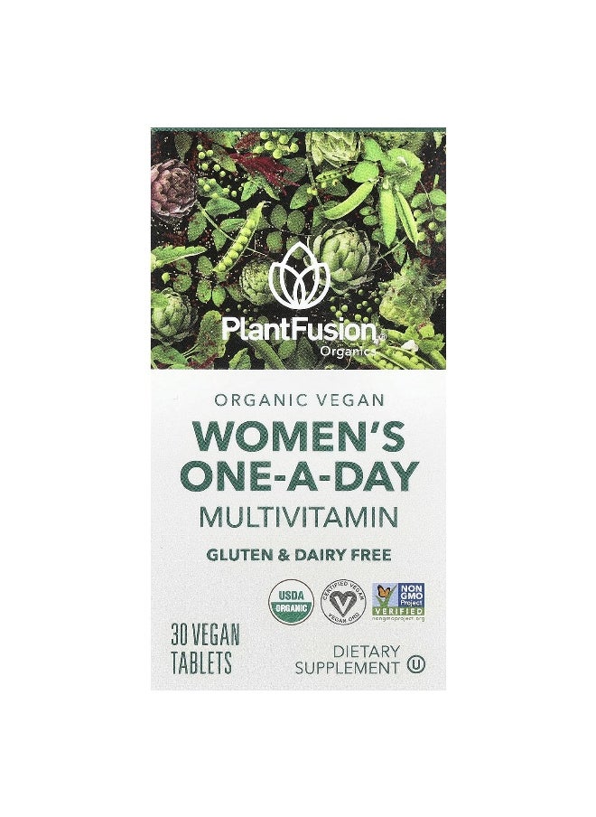 PlantFusion, Women's One-A-Day Multivitamin, Organic Vegan, 30 Vegan Tablet