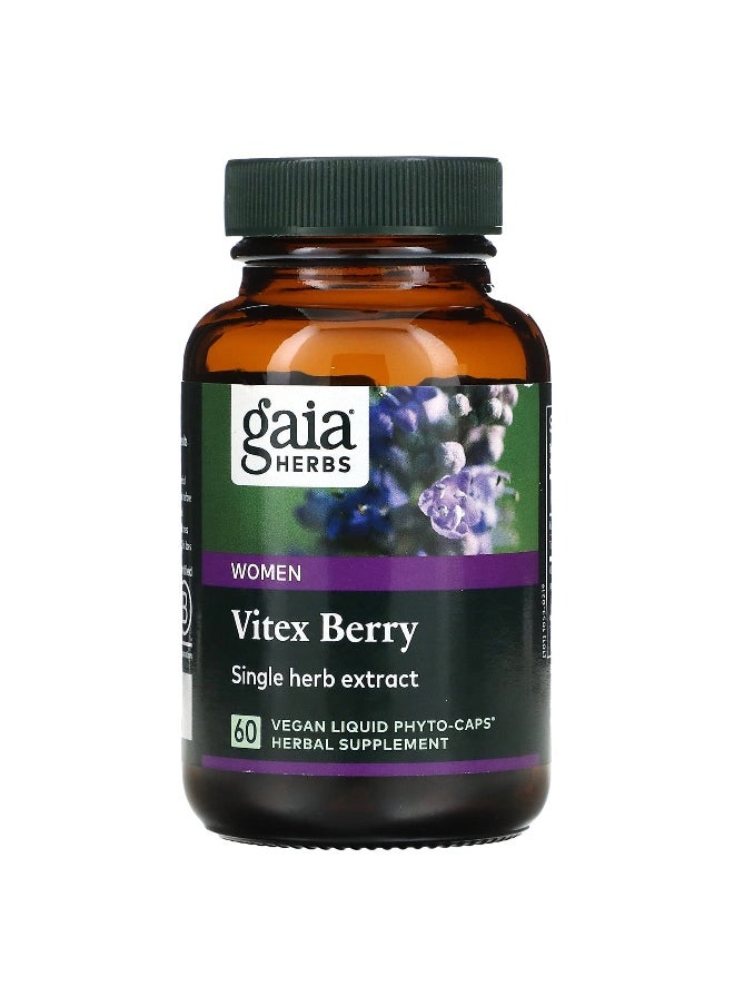 Gaia Herbs, Vitex Berry for Women, 1,000 mg, 60 Vegan Liquid Phyto-Caps (500 mg per Capsule)