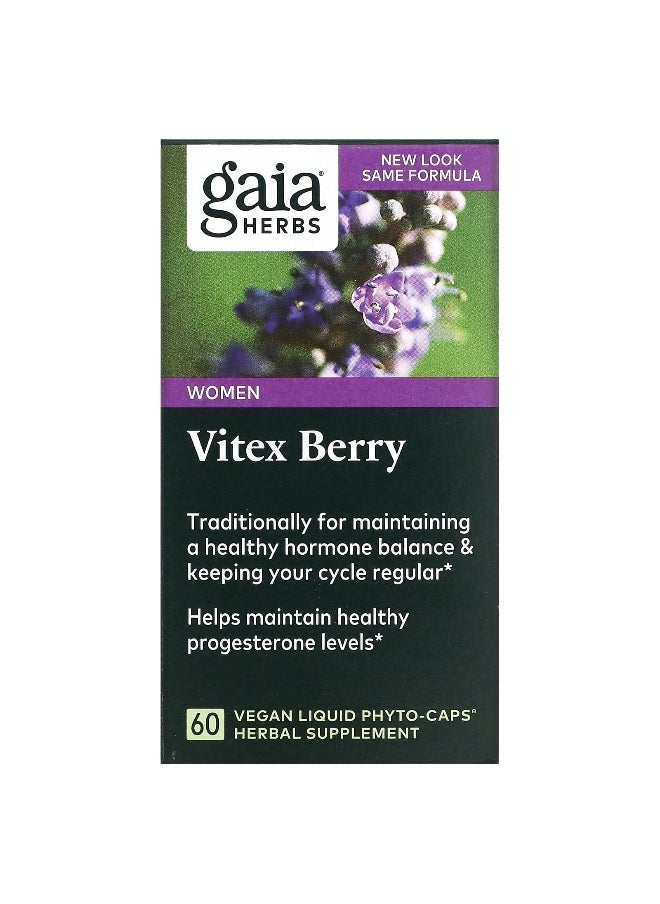 Gaia Herbs, Vitex Berry for Women, 1,000 mg, 60 Vegan Liquid Phyto-Caps (500 mg per Capsule)