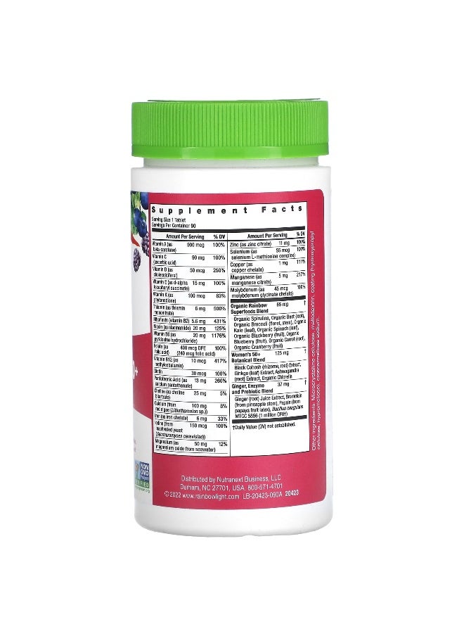 Rainbow Light, Women's One 50+, Daily Multivitamin, High Potency, 90 Vegetarian Tablets