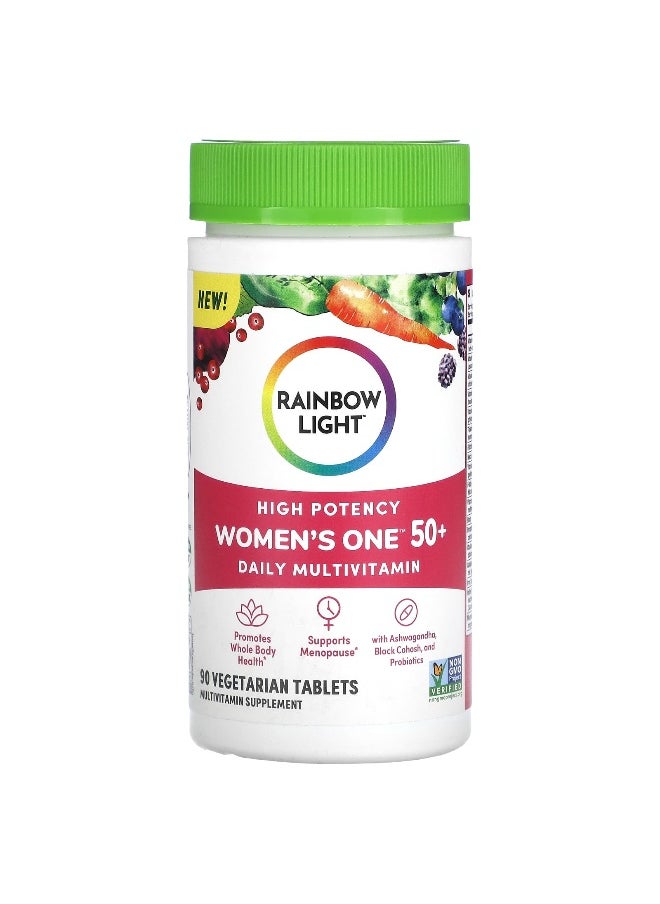 Rainbow Light, Women's One 50+, Daily Multivitamin, High Potency, 90 Vegetarian Tablets