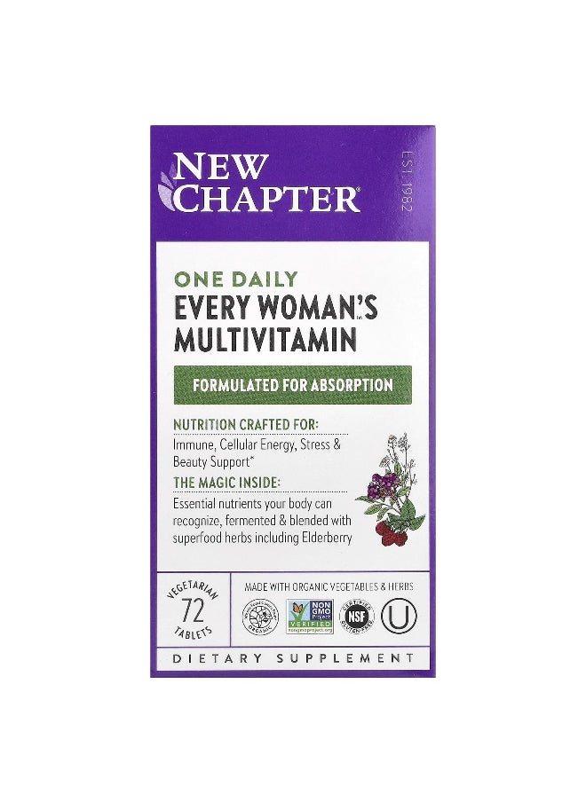 New Chapter, One Daily Every Woman's™ Multivitamin, 72 Vegetarian Tablets