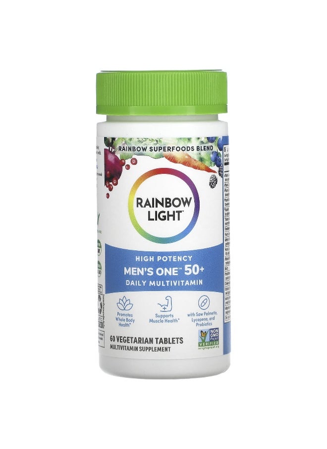 Rainbow Light, Men's One 50+ Daily Multivitamin, High Potency, 60 Vegetarian Tablets