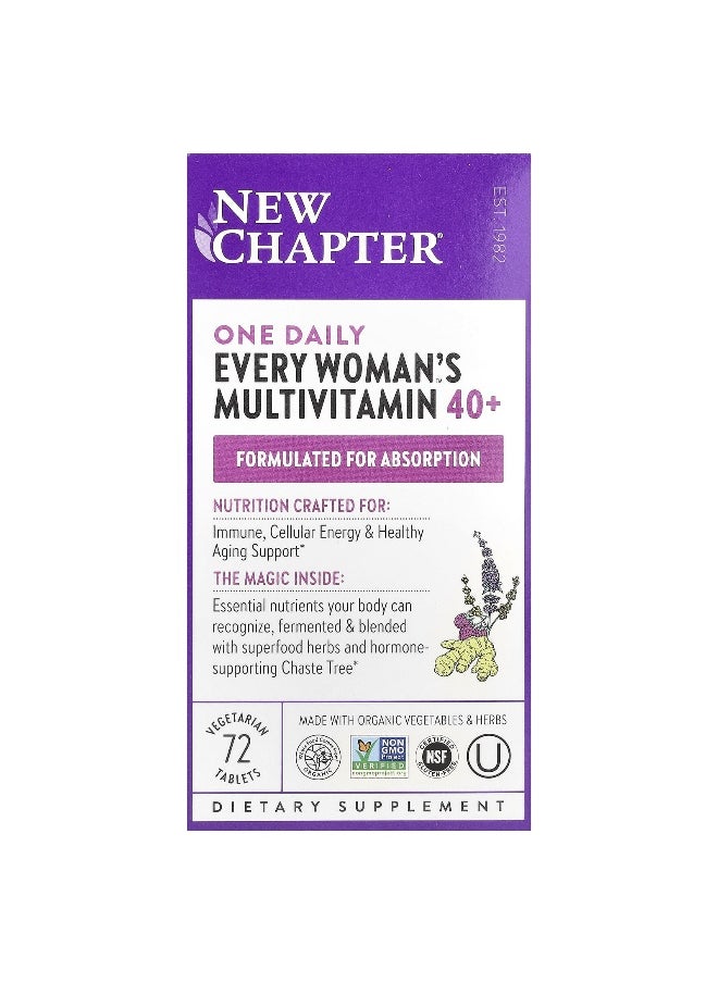 New Chapter, One Daily Every Woman's™ Multivitamin 40+, 72 Vegetarian Tablets