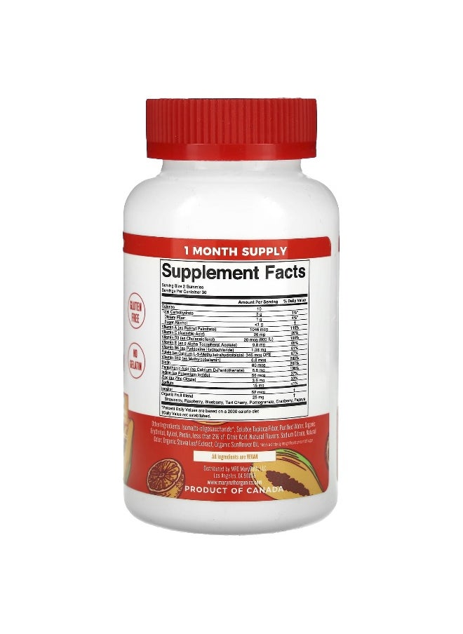 MaryRuth's, Men's Multivitamin Gummies, Papaya Orange, 60 Gummies
