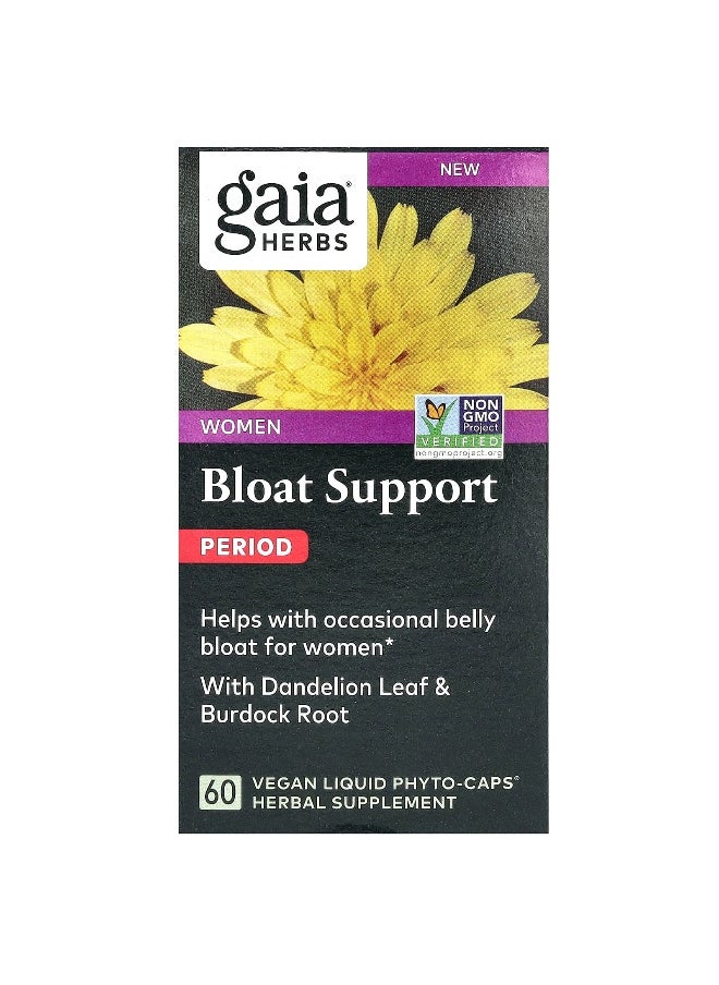 Gaia Herbs, Women, Bloat Support, Period, 60 Vegan Liquid Phyto-Caps