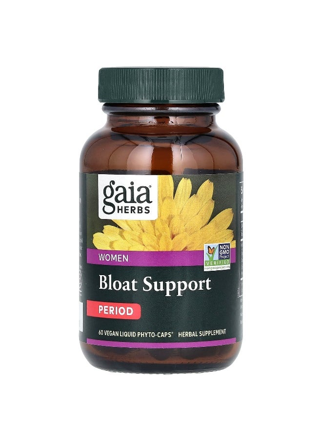 Gaia Herbs, Women, Bloat Support, Period, 60 Vegan Liquid Phyto-Caps